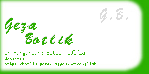 geza botlik business card